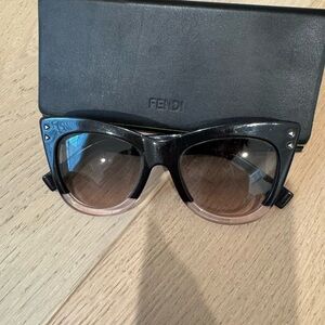 Fendi Black and Clear Gradient Sunglasses